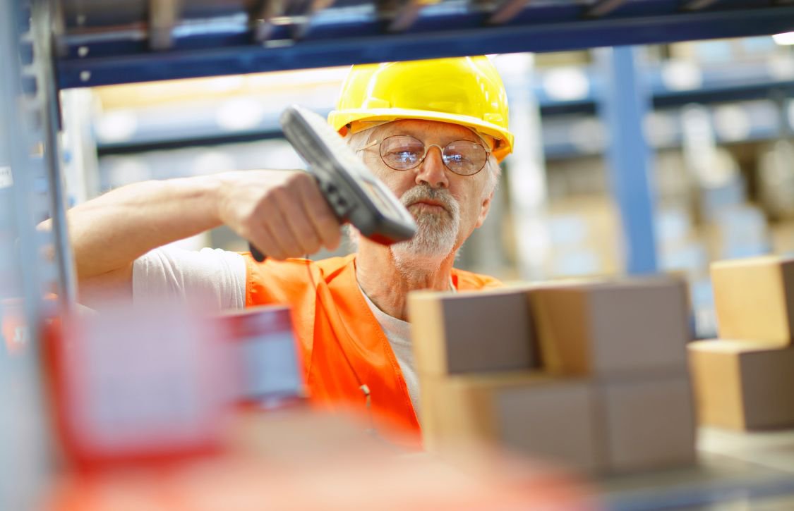 A warehouse worker fulfilling an order
