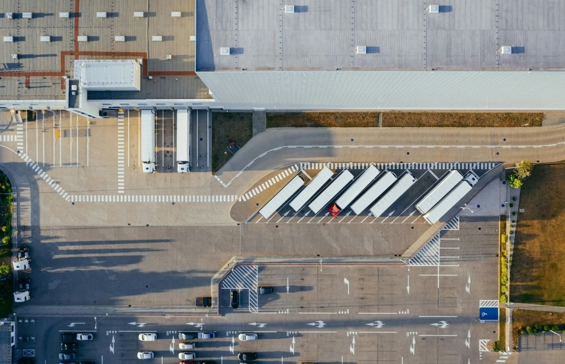 aerial view of a distribution center